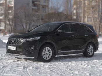 13 499 р. Защита переднего бампера (Ø63 мм, нержавейка) SLITKOFF KIA Sorento UM/Prime рестайлинг (2018-2020)  с доставкой в г. Нижний Новгород. Увеличить фотографию 2