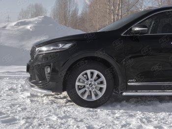 23 999 р. Защита переднего бампера (2 трубы Ø63 и 42 мм, нержавейка) SLITKOFF KIA Sorento UM/Prime рестайлинг (2018-2020)  с доставкой в г. Нижний Новгород. Увеличить фотографию 3