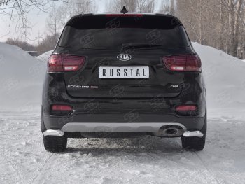 15 799 р. Защита заднего бампера (Ø63 мм уголки, нержавейка) SLITKOFF  KIA Sorento  UM/Prime (2018-2020) рестайлинг  с доставкой в г. Нижний Новгород. Увеличить фотографию 1