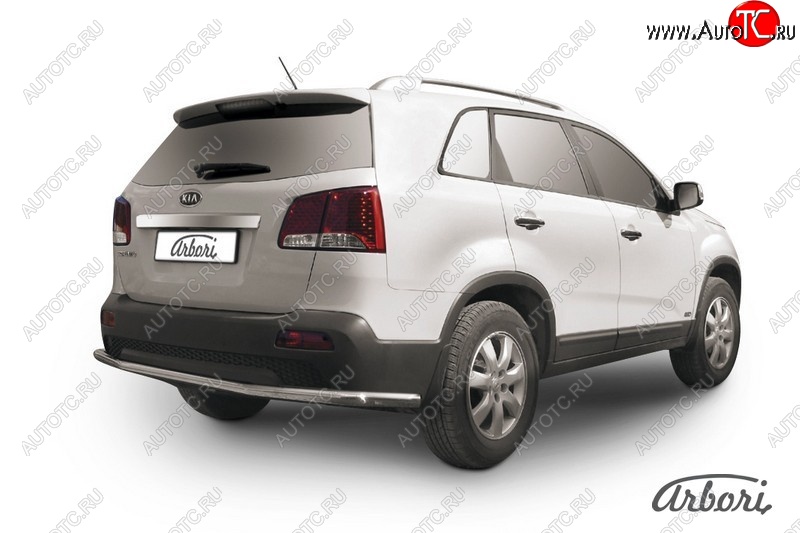 15 299 р. Защита заднего бампера Arbori (длинная, нержавейка, 1 труба d57 mm). KIA Sorento XM дорестайлинг (2009-2012)  с доставкой в г. Нижний Новгород