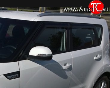 999 р. Комплект дефлекторов окон (ветровиков) 4 шт. Russtal KIA Soul PS дорестайлинг (2014-2016)  с доставкой в г. Нижний Новгород