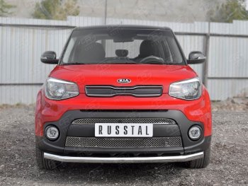 21 399 р. Одинарная защита переднего бампера диаметром 63 мм SLITKOFF KIA Soul PS дорестайлинг (2014-2016)  с доставкой в г. Нижний Новгород. Увеличить фотографию 2