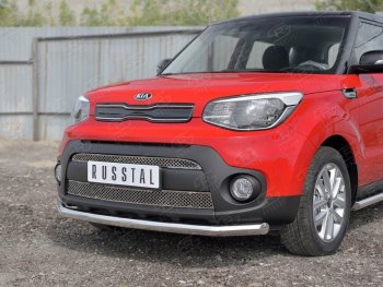 21 399 р. Одинарная защита переднего бампера диаметром 63 мм SLITKOFF KIA Soul PS дорестайлинг (2014-2016)  с доставкой в г. Нижний Новгород. Увеличить фотографию 3