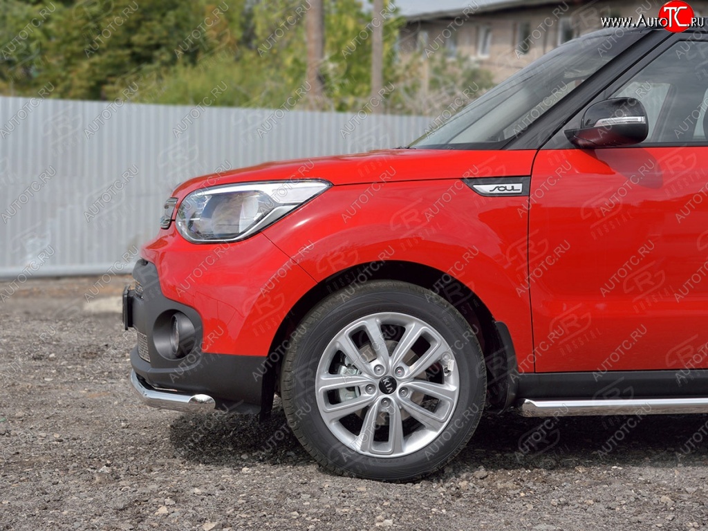 21 399 р. Одинарная защита переднего бампера диаметром 63 мм SLITKOFF KIA Soul PS дорестайлинг (2014-2016)  с доставкой в г. Нижний Новгород