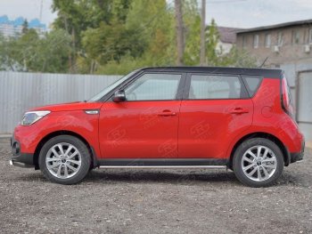 15 899 р. Защита порогов из круглой трубы диаметром 42 мм SLITKOFF v1  KIA Soul  PS (2014-2016) дорестайлинг  с доставкой в г. Нижний Новгород. Увеличить фотографию 2