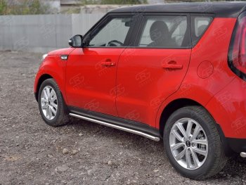 15 899 р. Защита порогов из круглой трубы диаметром 42 мм SLITKOFF v1  KIA Soul  PS (2014-2016) дорестайлинг  с доставкой в г. Нижний Новгород. Увеличить фотографию 3