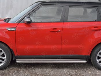 30 999 р. Широкая защита порогов с трубой диаметром 42 мм SLITKOFF v3  KIA Soul  PS (2014-2016) дорестайлинг  с доставкой в г. Нижний Новгород. Увеличить фотографию 2