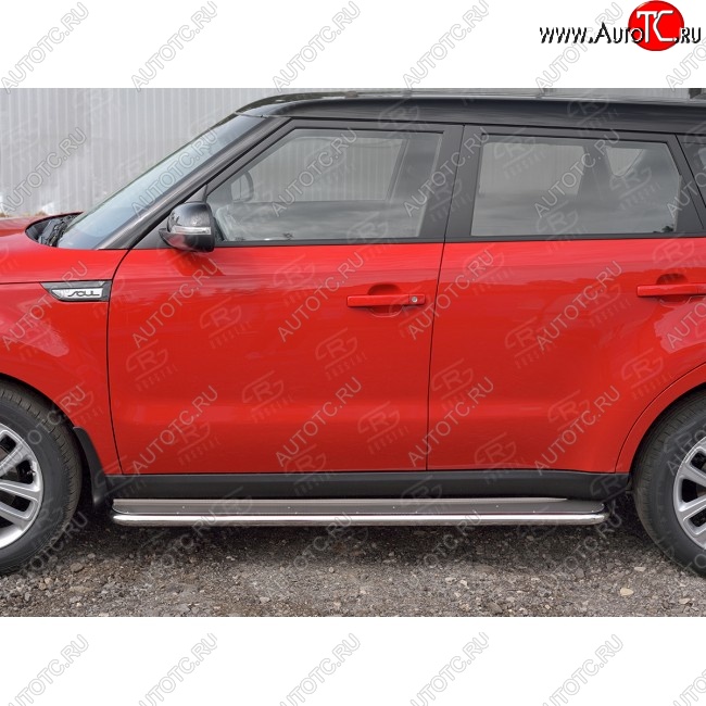 30 999 р. Широкая защита порогов с трубой диаметром 42 мм SLITKOFF v3  KIA Soul  PS (2014-2016) дорестайлинг  с доставкой в г. Нижний Новгород