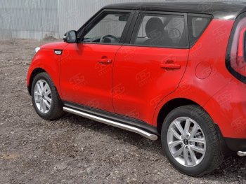 17 599 р. Защита порогов из круглой трубы диаметром 63 мм SLITKOFF v1  KIA Soul  PS (2014-2016) дорестайлинг  с доставкой в г. Нижний Новгород. Увеличить фотографию 2