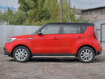 16 549 р. Защита порогов из круглой трубы диаметром 63 мм SLITKOFF v2  KIA Soul  PS (2014-2016) дорестайлинг  с доставкой в г. Нижний Новгород. Увеличить фотографию 2