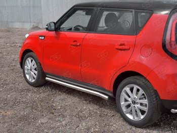 16 549 р. Защита порогов из круглой трубы диаметром 63 мм SLITKOFF v2  KIA Soul  PS (2014-2016) дорестайлинг  с доставкой в г. Нижний Новгород. Увеличить фотографию 3