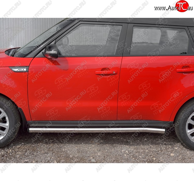 16 549 р. Защита порогов из круглой трубы диаметром 63 мм SLITKOFF v2  KIA Soul  PS (2014-2016) дорестайлинг  с доставкой в г. Нижний Новгород