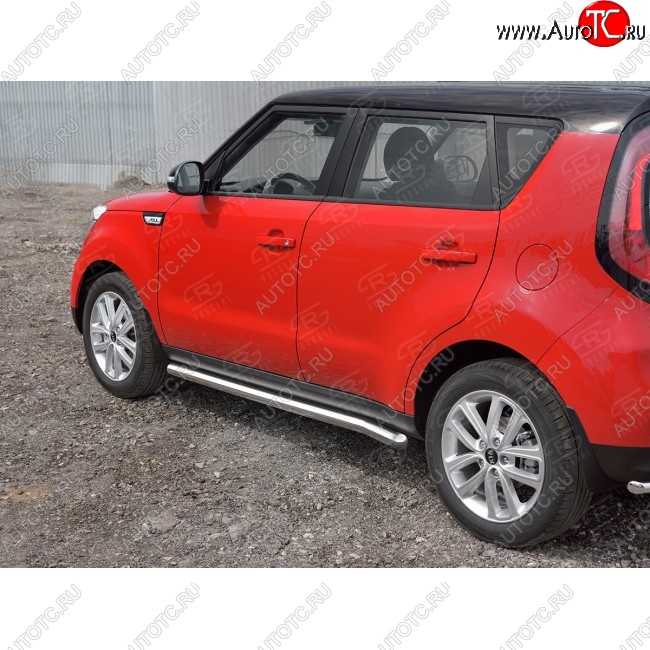 19 999 р. Защита порогов из круглой трубы диаметром 63 мм SLITKOFF v3  KIA Soul  PS (2014-2016) дорестайлинг  с доставкой в г. Нижний Новгород