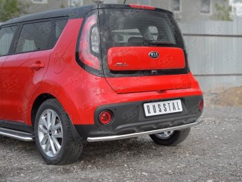 14 499 р. Одинарная защита заднего бампера диаметром 42 SLITKOFF KIA Soul PS дорестайлинг (2014-2016)  с доставкой в г. Нижний Новгород. Увеличить фотографию 3