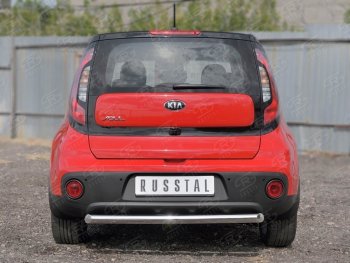 7 299 р. Одинарная защита заднего бампера из трубы диаметром 63 мм Russtal KIA Soul PS дорестайлинг (2014-2016)  с доставкой в г. Нижний Новгород. Увеличить фотографию 3