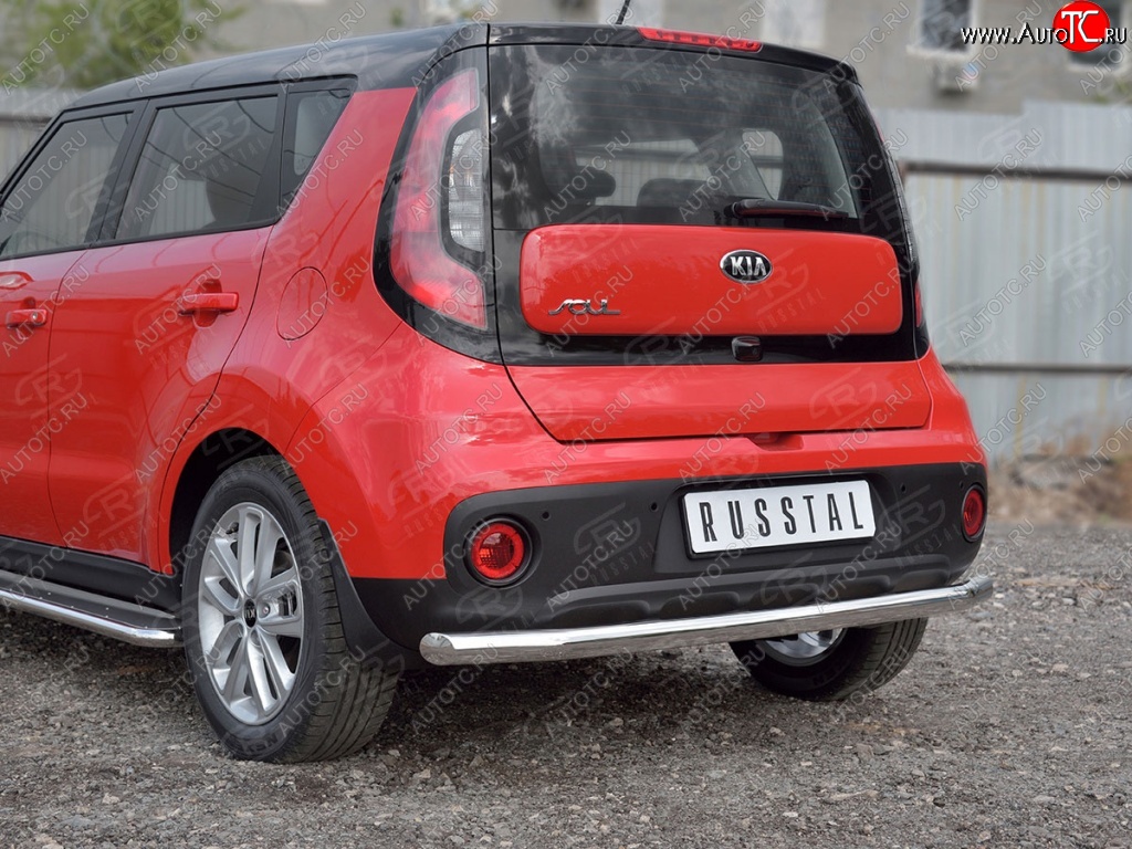 13 999 р. Одинарная защита заднего бампера из трубы диаметром 63 мм Russtal KIA Soul PS дорестайлинг (2014-2016)  с доставкой в г. Нижний Новгород