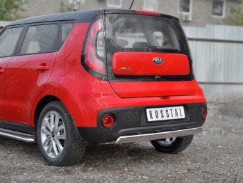 10 349 р. Защита заднего бампера (Ø75x42 мм, нержавейка) Russtal  KIA Soul  PS (2014-2016) дорестайлинг  с доставкой в г. Нижний Новгород. Увеличить фотографию 2