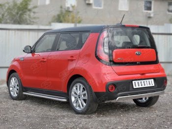 10 349 р. Защита заднего бампера (Ø75x42 мм, нержавейка) Russtal  KIA Soul  PS (2014-2016) дорестайлинг  с доставкой в г. Нижний Новгород. Увеличить фотографию 3