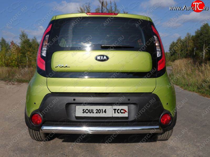 16 299 р. Защита заднего бампера (овальная) ТСС (нержавейка d75х42 мм) KIA Soul PS дорестайлинг (2014-2016)  с доставкой в г. Нижний Новгород