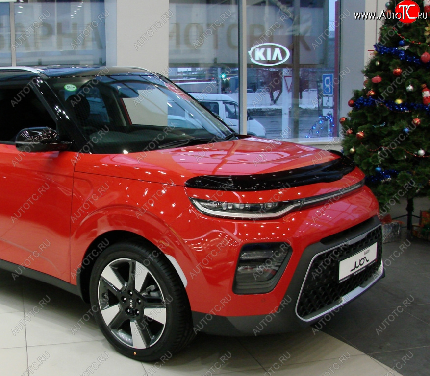 3 299 р. Дефлектор капота SIM KIA Soul SK3 (2018-2022)  с доставкой в г. Нижний Новгород