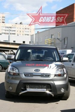 10 574 р. Защита переднего бампера Souz-96 (d42) KIA Soul AM дорестайлинг (2008-2011)  с доставкой в г. Нижний Новгород. Увеличить фотографию 2