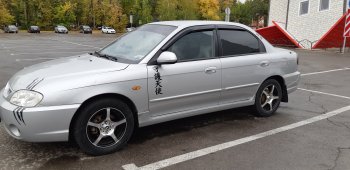 4 099 р. Пластиковые накладки на пороги SVS  KIA Spectra (2000-2009) (Неокрашенные)  с доставкой в г. Нижний Новгород. Увеличить фотографию 2