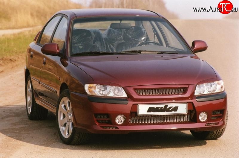 449 р. Реснички на фары Nika-Спорт KIA Spectra (2000-2009) (Неокрашенные)  с доставкой в г. Нижний Новгород