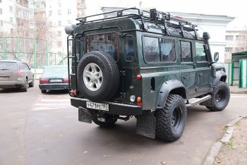 22 649 р. Бампер задний силовой РИФ Land Rover Defender 110 1 L316 рестайлинг 5дв. (2007-2016)  с доставкой в г. Нижний Новгород. Увеличить фотографию 2