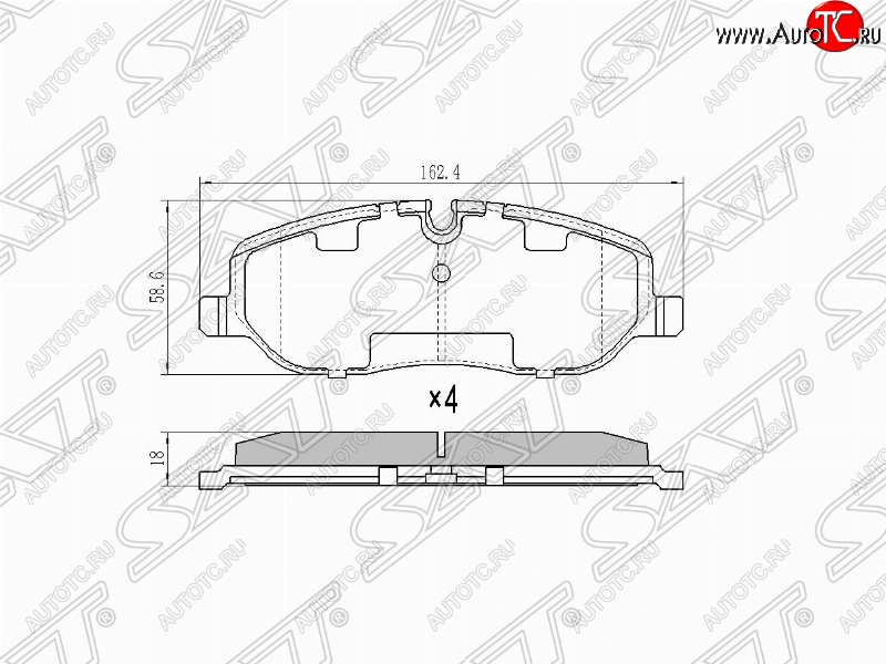 1 299 р. Колодки тормозные (передние) SAT  Land Rover Discovery  3 L319 - Range Rover Sport  1 L320  с доставкой в г. Нижний Новгород