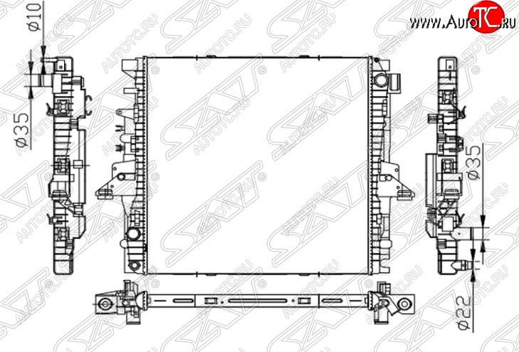 11 099 р. Радиатор двигателя (пластинчатый, 3.0/5.0, МКПП/АКПП) SAT  Land Rover Discovery ( 3 L319,  4 L319) - Range Rover Sport  1 L320  с доставкой в г. Нижний Новгород