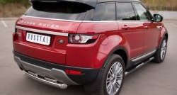 15 499 р. Защита заднего бампера (2 трубы Ø76 и 42 мм, нержавейка) SLITKOFF  Land Rover Range Rover Evoque  1 L538 (2011-2015) дорестайлинг 3 дв., дорестайлинг 5 дв.  с доставкой в г. Нижний Новгород. Увеличить фотографию 4