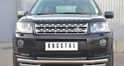 19 999 р. Защита переднего бампера (Ø63 мм с углами, нержавейка) Russtal Land Rover Freelander L359 дорестайлинг (2006-2010)  с доставкой в г. Нижний Новгород. Увеличить фотографию 1