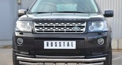 39 999 р. Защита переднего бампера (Ø63 мм с зубами, нержавейка) SLITKOFF  Land Rover Freelander  L359 (2010-2012) 1-ый рестайлинг  с доставкой в г. Нижний Новгород. Увеличить фотографию 4