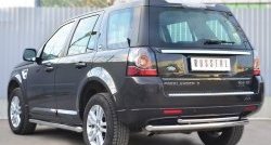 15 799 р. Защита порогов из круглой трубы диаметром 63 мм (рестайлинг) Russtal Land Rover Freelander L359 дорестайлинг (2006-2010) (Защита порогов со скосами на торцах (вариант 1))  с доставкой в г. Нижний Новгород. Увеличить фотографию 3