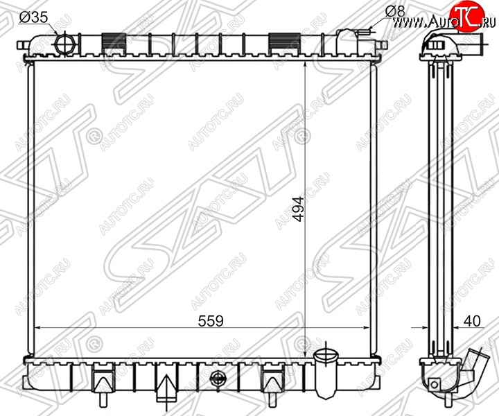 12 599 р. Радиатор двигателя SAT (пластинчатый, 4.0/4.6, МКПП/АКПП)  Land Rover Range Rover  2 P38A (1994-2002)  с доставкой в г. Нижний Новгород