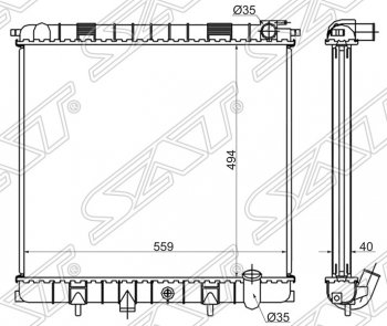 Радиатор двигателя SAT (пластинчатый, 4.0/4.6, МКПП/АКПП) Land Rover (Ленд) Range Rover (Ренж)  2 P38A (1994-2002) 2 P38A