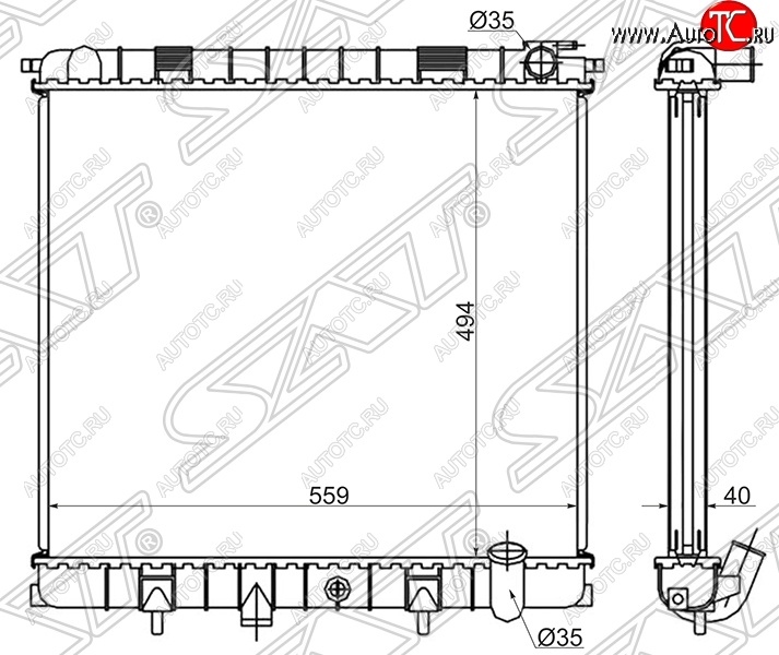 10 249 р. Радиатор двигателя SAT (пластинчатый, 4.0/4.6, МКПП/АКПП)  Land Rover Range Rover  2 P38A (1994-2002)  с доставкой в г. Нижний Новгород