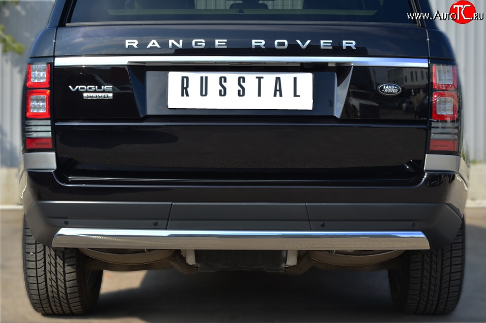 18 549 р. Защита заднего бампера (Ø75x42 мм, нержавейка) Russtal Land Rover Range Rover 4 L405 дорестайлинг (2012-2017)  с доставкой в г. Нижний Новгород