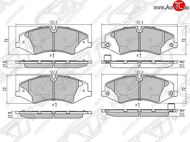 1 649 р. Колодки тормозные SAT (передние)  Land Rover Range Rover  3 L322 - Range Rover Sport ( 1 L320,  2 L494)  с доставкой в г. Нижний Новгород