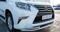 16 799 р. Защита переднего бампера (2 трубыØ63 и 42 мм, нержавейка) SLITKOFF  Lexus GX460  J150 (2013-2022) 1-ый рестайлинг, 2-ой рестайлинг  с доставкой в г. Нижний Новгород. Увеличить фотографию 2