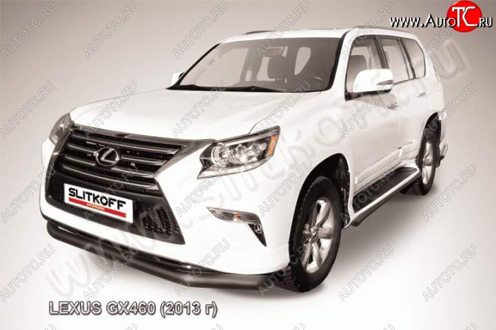 13 399 р. Защита переднего бампера из трубы d76 Slitkoff Lexus GX460 J150 1-ый рестайлинг (2013-2019) (Цвет: серебристый)  с доставкой в г. Нижний Новгород