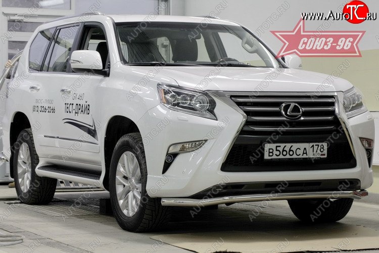 5 129 р. Защита переднего бампера одинарная Souz-96 (d60) Lexus GX460 J150 1-ый рестайлинг (2013-2019)  с доставкой в г. Нижний Новгород