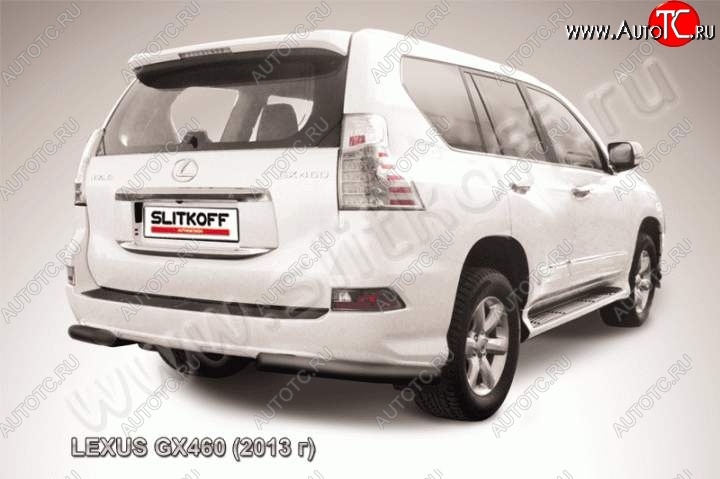 13 999 р. Защита заднего бампера из уголков d76 Slitkoff Lexus GX460 J150 1-ый рестайлинг (2013-2019) (Цвет: серебристый)  с доставкой в г. Нижний Новгород