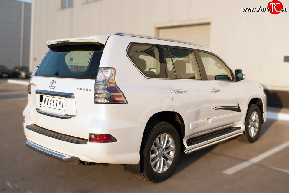 16 899 р. Защита заднего бампера (Ø76 мм, нержавейка) Russtal Lexus GX460 J150 1-ый рестайлинг (2013-2019)  с доставкой в г. Нижний Новгород