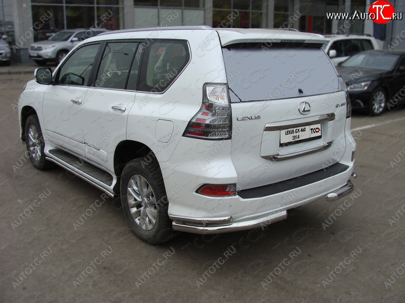 31 199 р. Защита заднего бампера (уголки двойные) ТСС 76,1/42 мм Lexus GX460 J150 1-ый рестайлинг (2013-2019)  с доставкой в г. Нижний Новгород