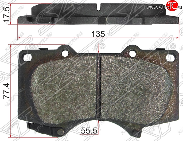 1 669 р. Колодки тормозные SAT (передние,135x77.4x17.5 mm) Lexus GX460 J150 дорестайлинг (2009-2013)  с доставкой в г. Нижний Новгород