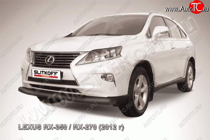 12 799 р. Защита переднего бампера из трубы d76 Slitkoff (дуга) Lexus RX 270 AL20 дорестайлинг (2015-2019) (Цвет: серебристый)  с доставкой в г. Нижний Новгород