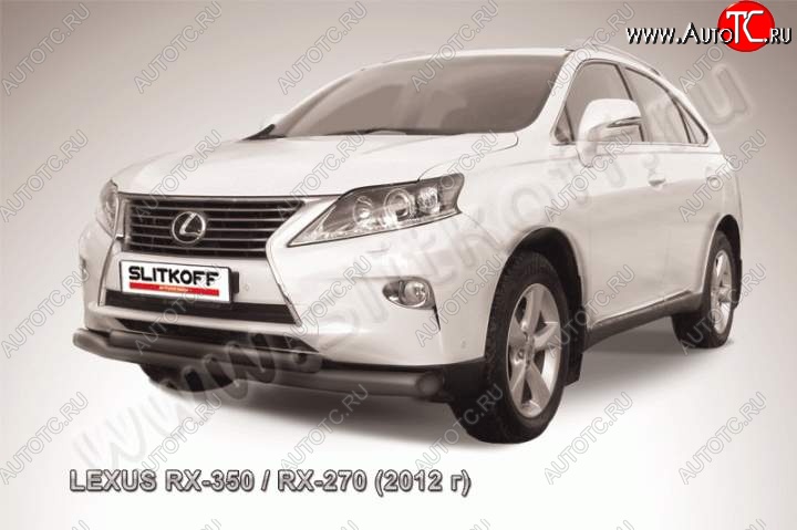 15 999 р. Защита переднего бампера из труб d76+57 Slitkoff Lexus RX 270 AL20 дорестайлинг (2015-2019) (Цвет: серебристый)  с доставкой в г. Нижний Новгород