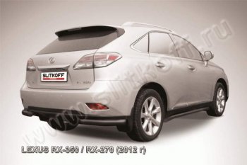 9 199 р. Защита заднего бампера из уголков d76 Slitkoff Lexus RX 270 AL20 дорестайлинг (2015-2019) (Цвет: серебристый)  с доставкой в г. Нижний Новгород. Увеличить фотографию 1