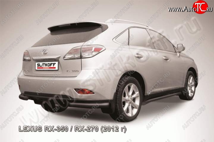 9 199 р. Защита заднего бампера из уголков d76 Slitkoff  Lexus RX  270 - RX350  AL10 (Цвет: серебристый)  с доставкой в г. Нижний Новгород